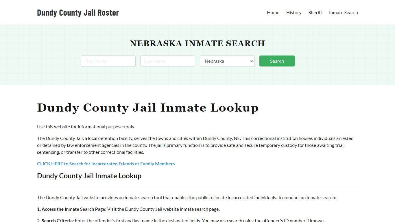 Dundy County Jail Roster Lookup, NE, Inmate Search