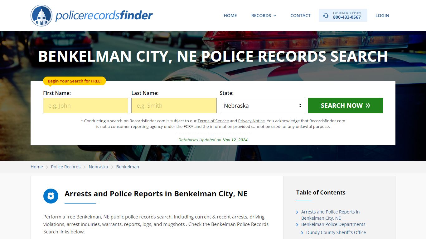 Benkelman, Dundy County, NE Police Reports & Police Department Records